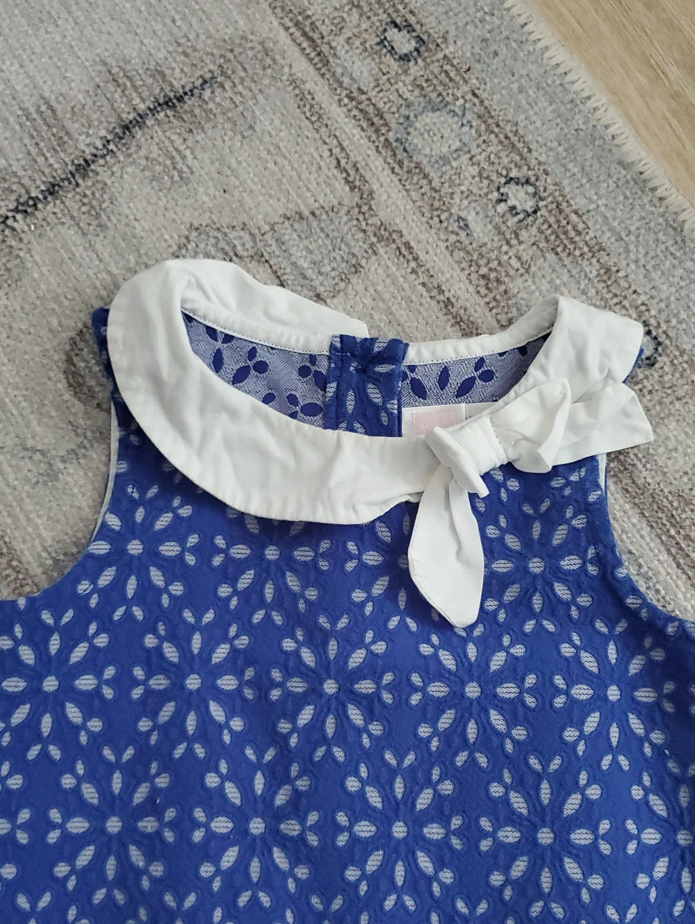 Janie and Jack Toddler Girls Blue White Floral Dress Sz2T